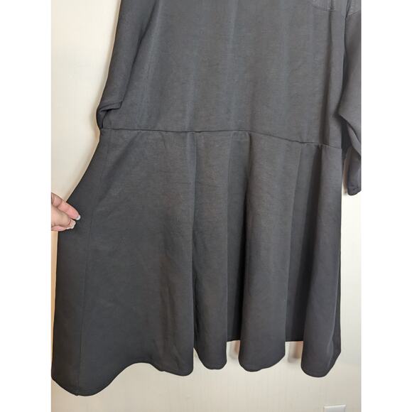 NWT Torrid Black Cupro and Mesh Skater Mini Dress - Picture 3 of 7